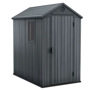 Keter Darwin 4' x 6' Outdoor Garden Tool Storage Shed w/ Window, Graphite