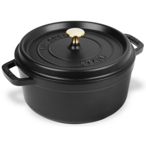 Staub Cast Iron 4-qt Round Cocotte - Matte Black