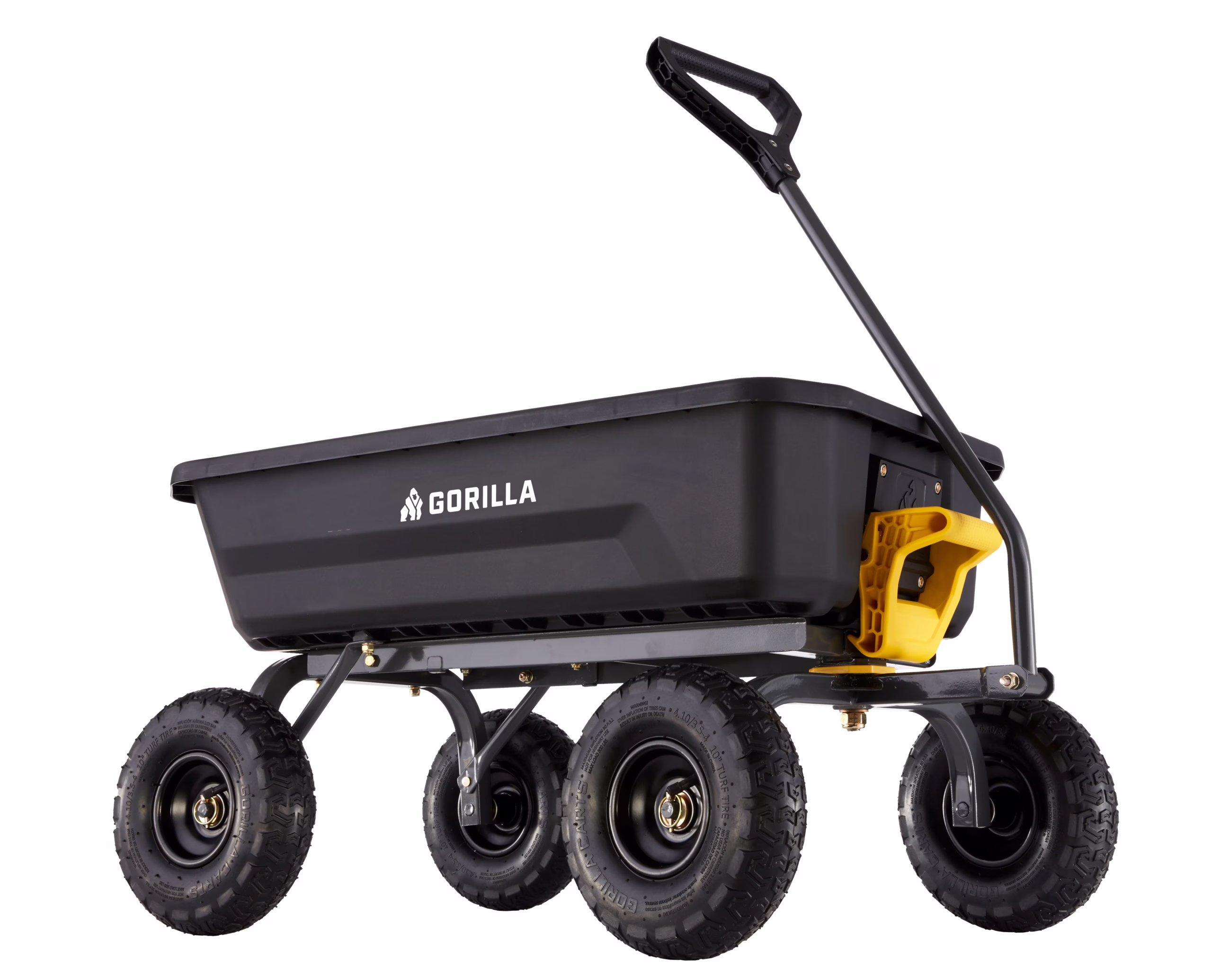 Gorilla Carts 4 Cu. ft. Poly Garden Dump Cart, 600 lbs. Capacity, 35 in. x 22 in. Bed, 10 in. Tires