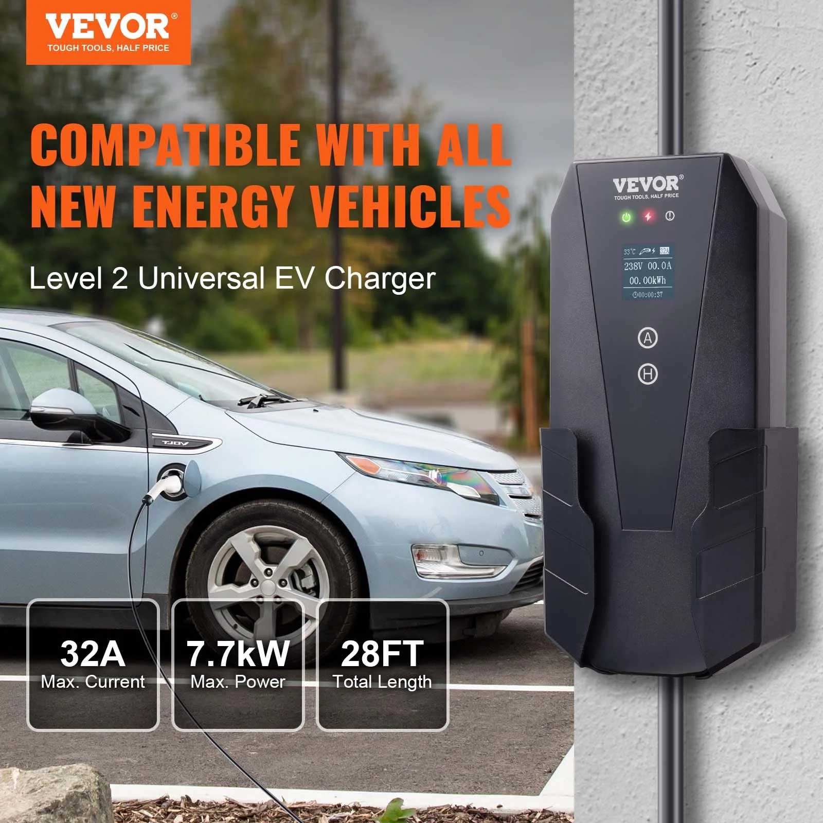 BENTISM EV-B06-US007B Universal SAE J1772 Portable EV Car Charger