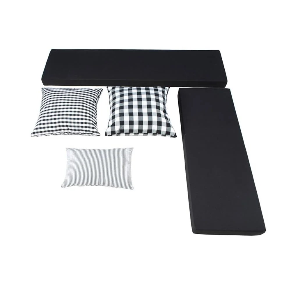 Pemberly Row Natural White Wood Nook With Green Polyester Fabric Cushions