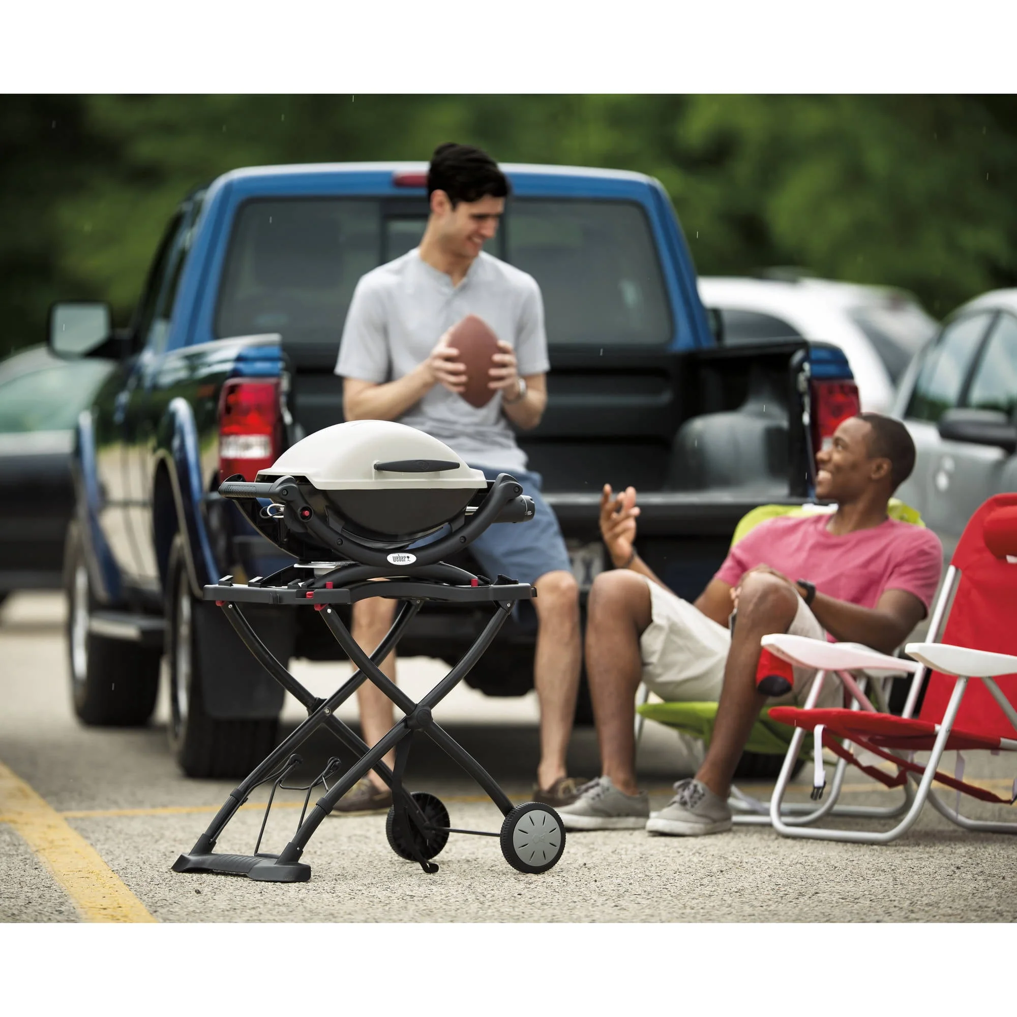 Q 1000 1-Burner Portable Gas Grill, Titanium
