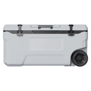 Portable Wheel Cooler 74 quarts, 120 tank capacity, insulated rolling cooler with cup holder for outdoor, camping, beach and picnic use