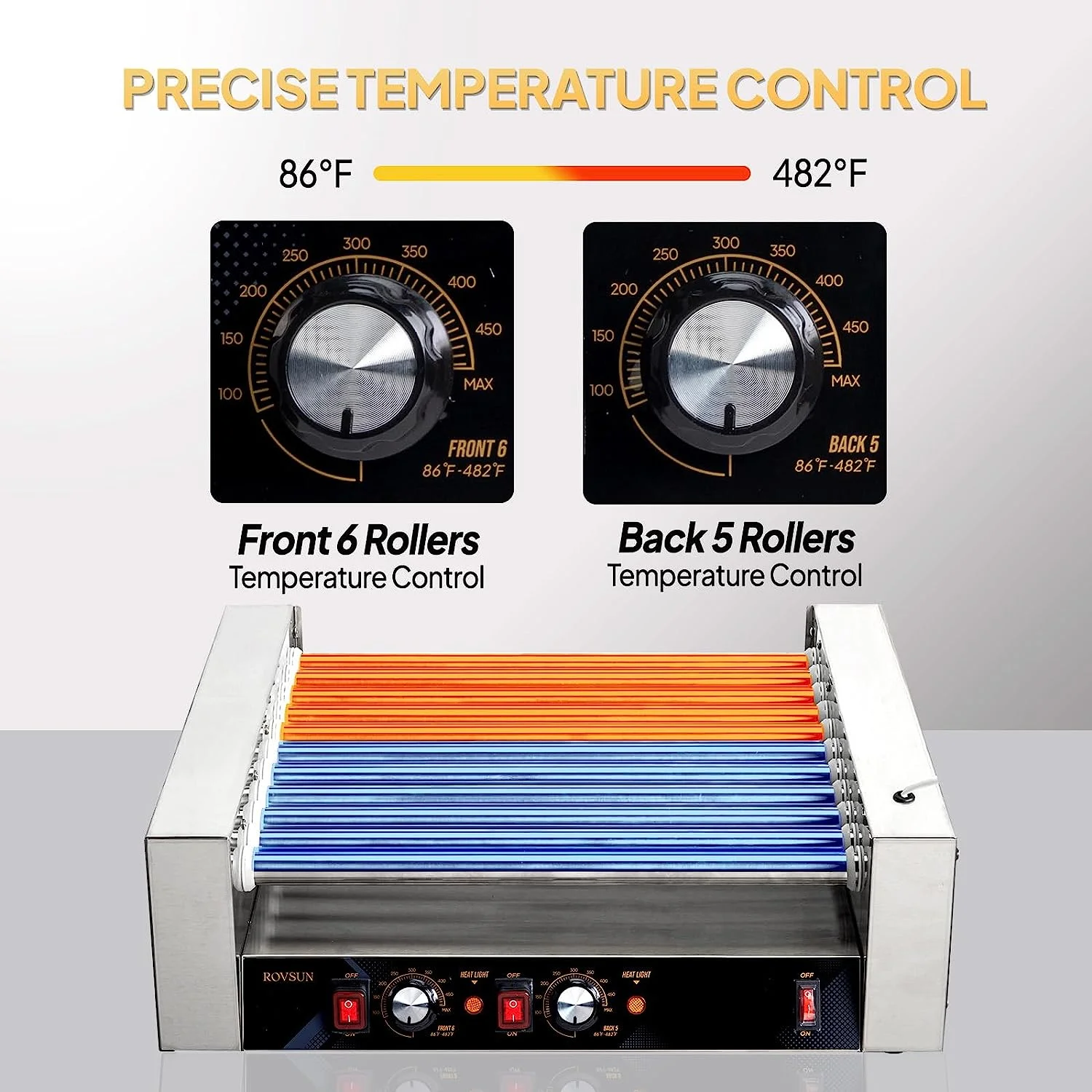 ROVSUN 1050 W 18 Hot Dog Capacity Commercial Hot Dog Roller Grill