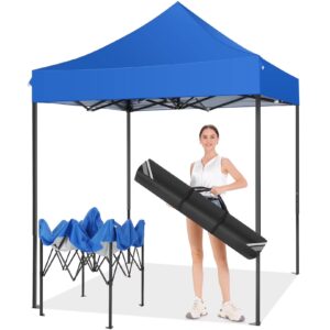 SANOPY 6.6 x 6.6 FT Pop Up Canopy Tent, Heavy Duty Canopy Easy Set up All Weather Waterproof Outdoor Canopy Tent for Parties, Beach, Garden, Camping with 1 Handbag, 3 Adjustable Heights, UPF50+