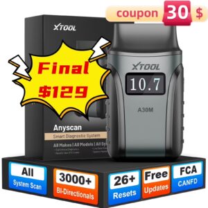 Wireless OBD2 Scanner XTOOL Anyscan A30M v2.0 Bluetooth Bidirectional Scan Tool Engine Code Reader 26 Resets Crank Relearn Free Updates