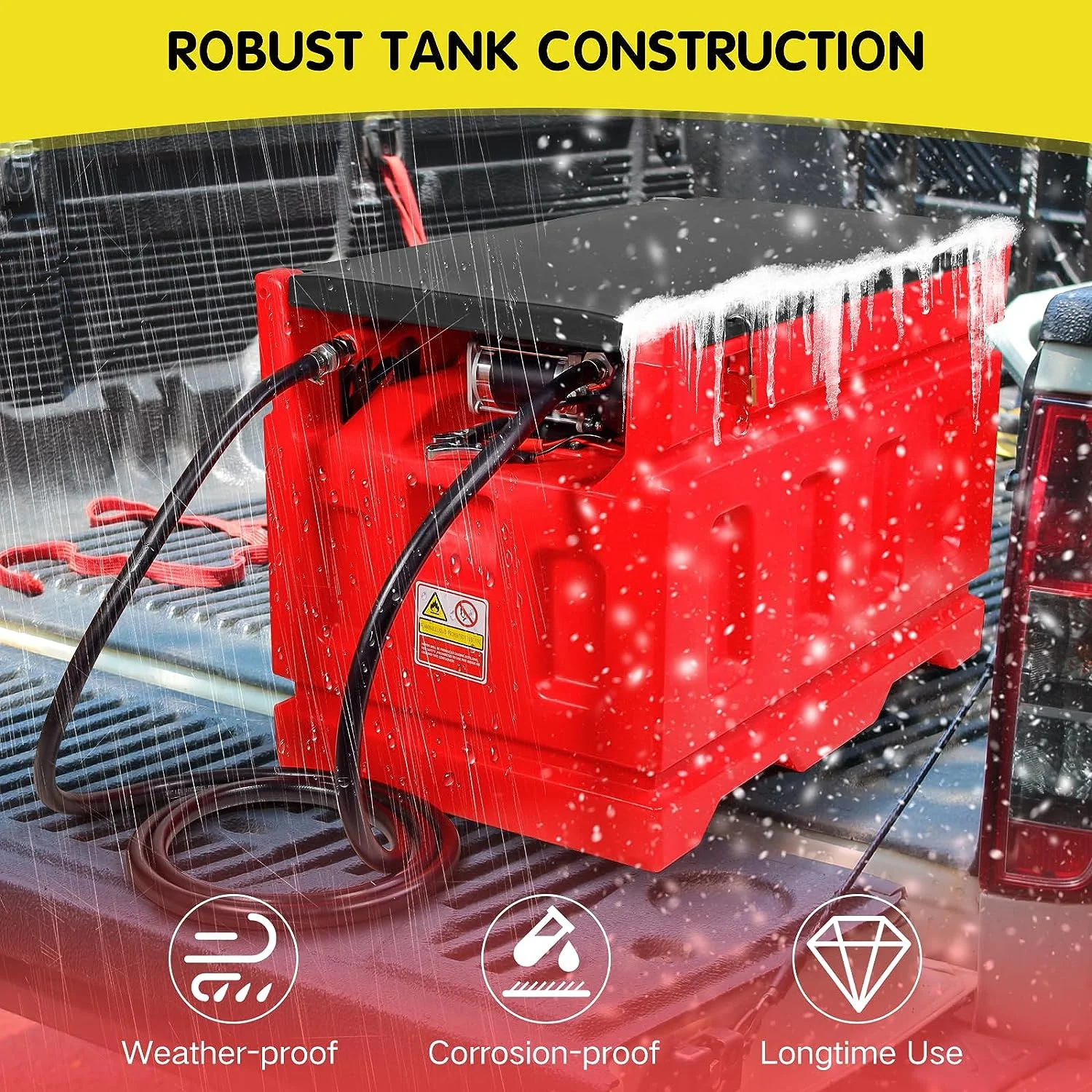 Portable 48 Gallon Fuel Tanks with 12V DC Gasoline Fuel Transfer Pump 15 GPM