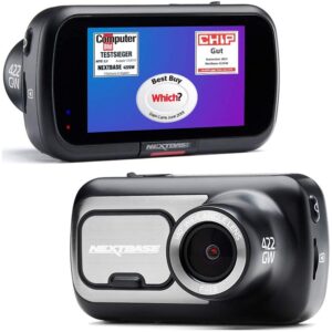 Nextbase 422GW 1440p HD WiFi GPS Bluetooth 2.5" Touchscreen Dash Cam - Black, 1 Pack