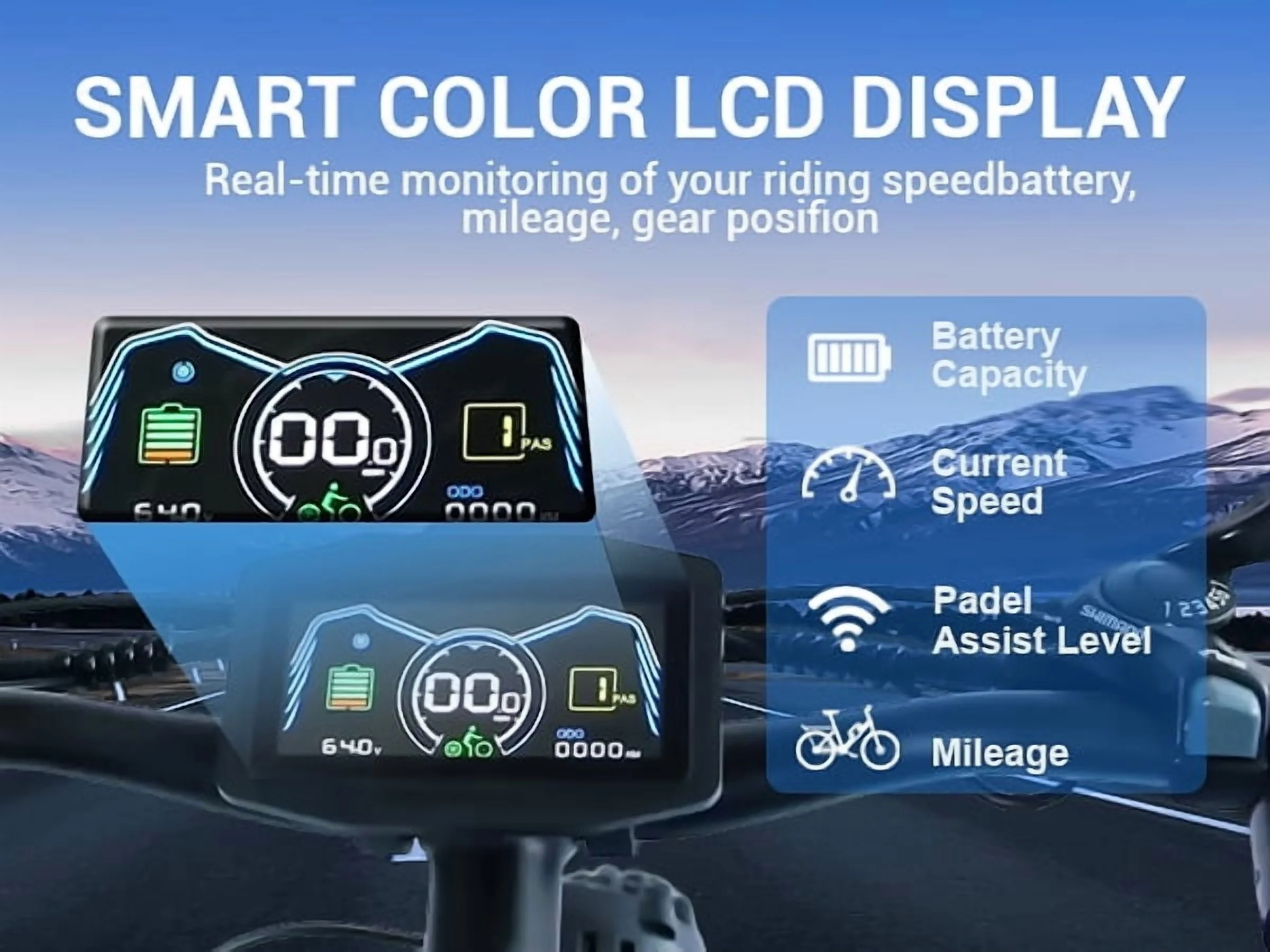 5000w Peak Dual Motor Electric Bike, 26" Fat Tire Shimano 21 Speed 45 MPH Commuter Mtb, 60V 25AH Front Suspension Ebike