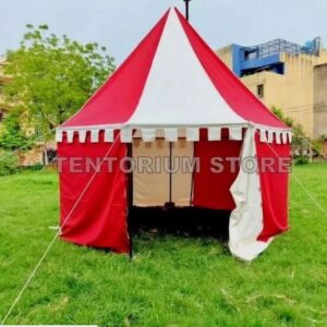 WEEKEND SALE Medieval Round Pavilion Red & White 5m Tent Functional water Resistant Camping Tent