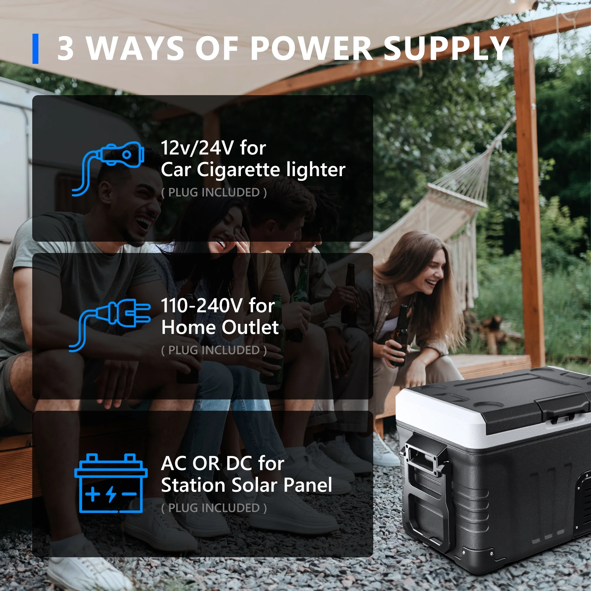 Simzlife 12V Car Refrigerator, 37QT Electric Cooler DC/AC, -4℉~68℉, RV Freezer Fridge Cooler with Wheels & 2 Baskets