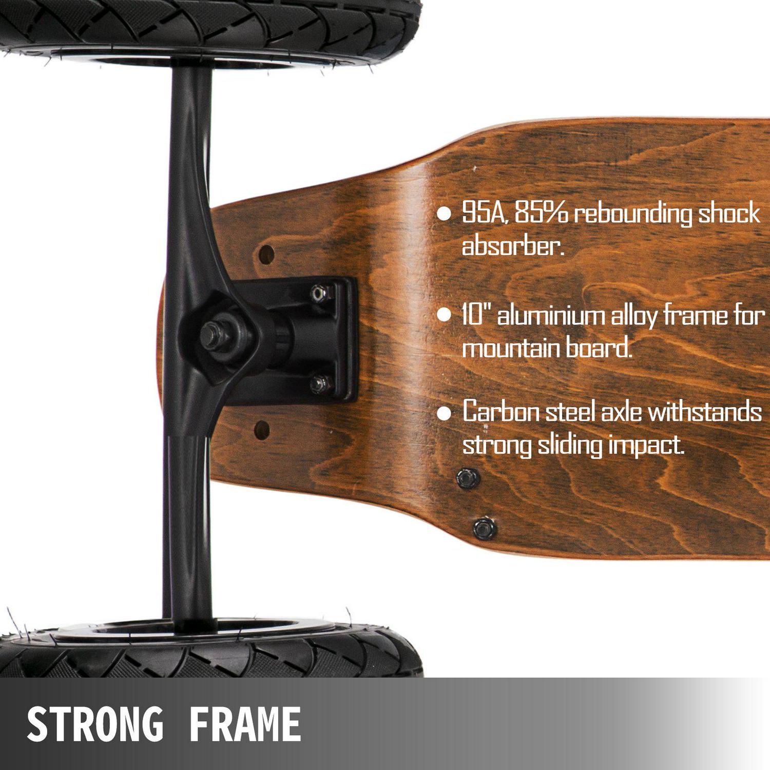 VEVOR Skateboard 37”L. All Terrain Longboard with 95A Shock Absorber. 8 Layer Maple Deck Offroad Skateboard for Kids Teens Beginners Pros