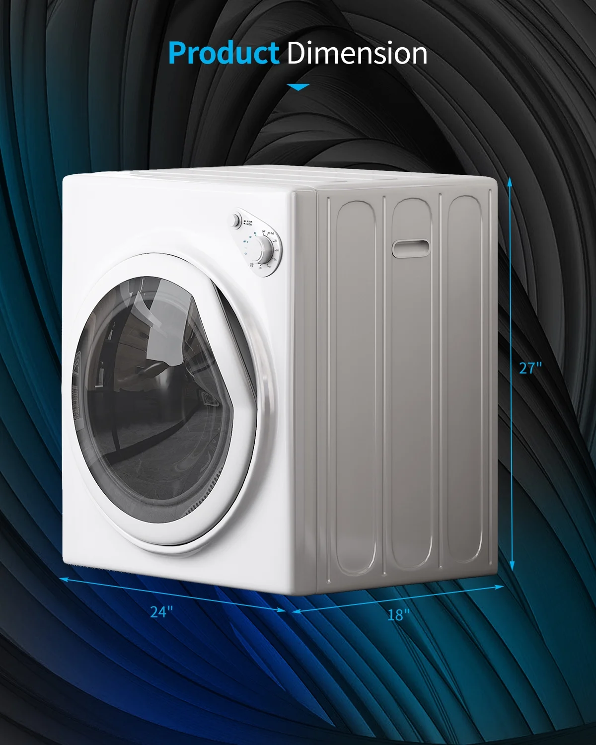 TABU Portable Washer and Dryer Set, 19LBS Portable Washing Machine & 13LBS Compact Dryer (White)