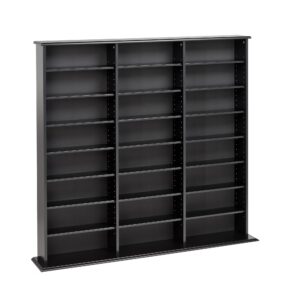 Prepac 51" Triple CD DVD Wall Media Storage Rack in Black