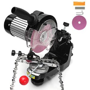 Chainsaw Sharpener, Professional Electric Multi-Angles Automatic Saw Chain Blade Grinder Sharpener Machine, 1/8-Inch-by-3/16-Inch