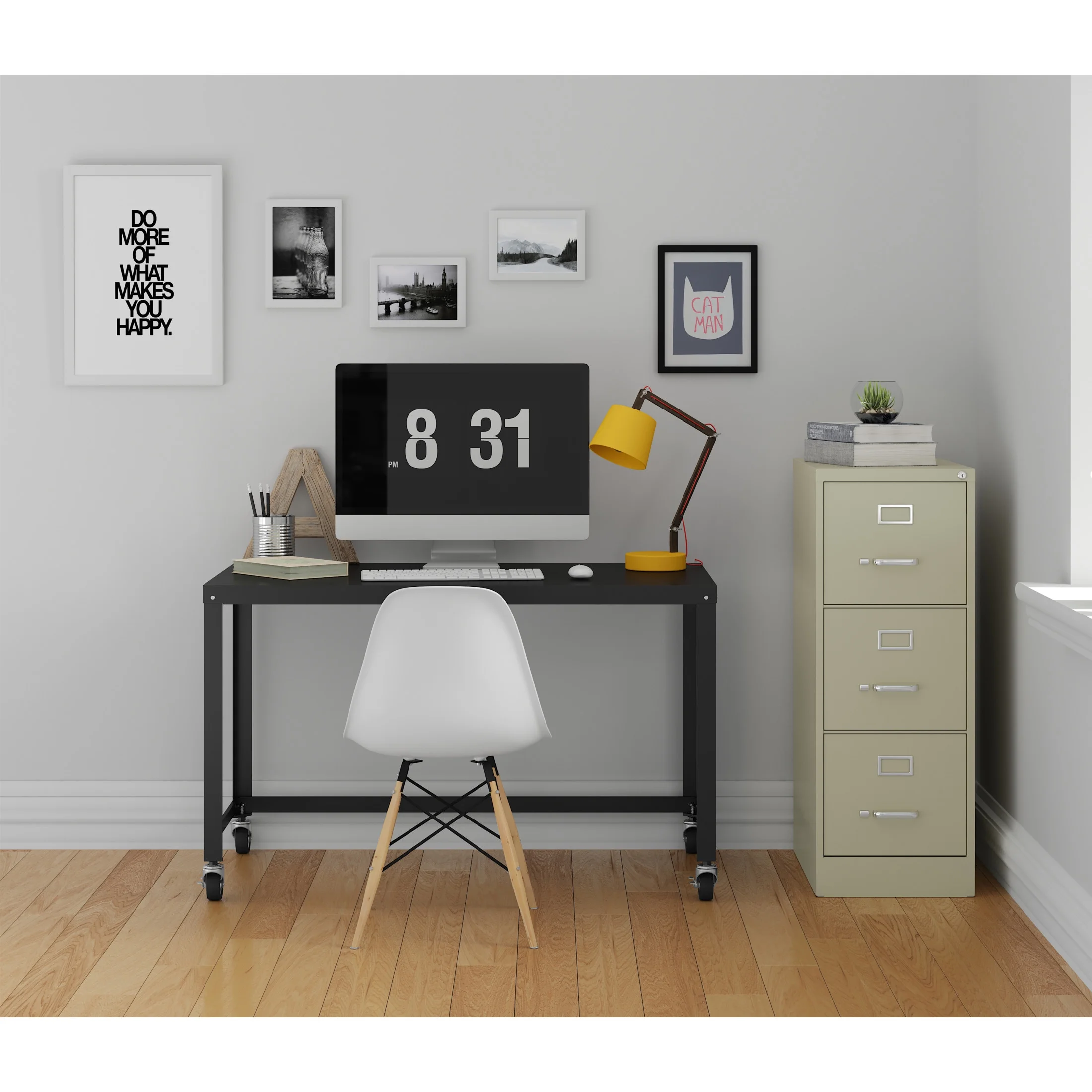 Hirsh 22" Deep 3 Drawer Letter Width Vertical File Cabinet, Commercial Grade, Gray