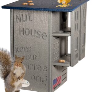 JCs Wildlife Ultimate Squirrel House Nesting Box (Blue/Gray) - A Perfect Home for Squirrels!