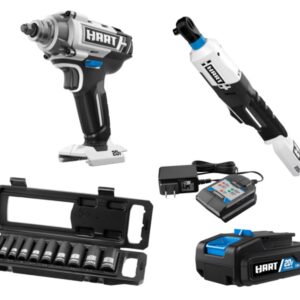 HART 20V 3/8" 2-Tool Automotive Kit with SAE Impact Sockets