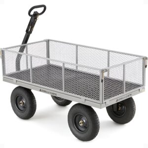 Gorilla Carts 1000-lb. Capacity Steel Utility Cart, Model #GOR1001-Com, 13-inch Pneumatic Tires