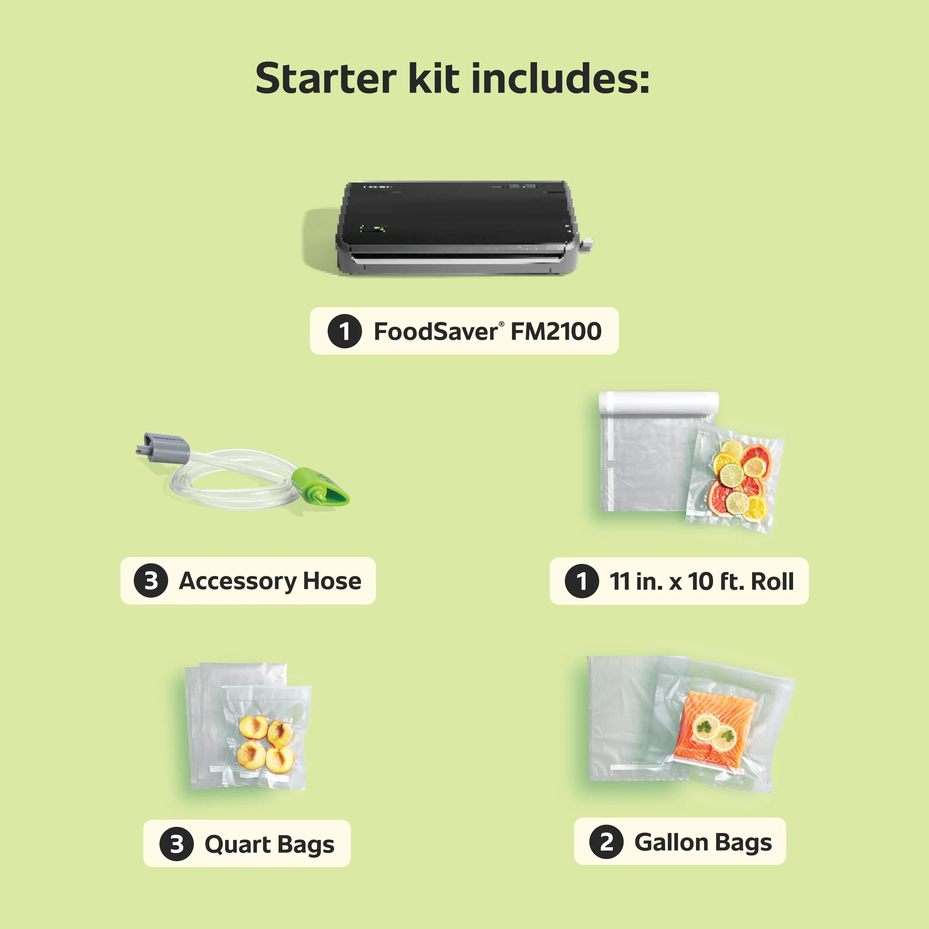 FoodSaver FM2100-000 Vacuum Sealing System for Food Preservation