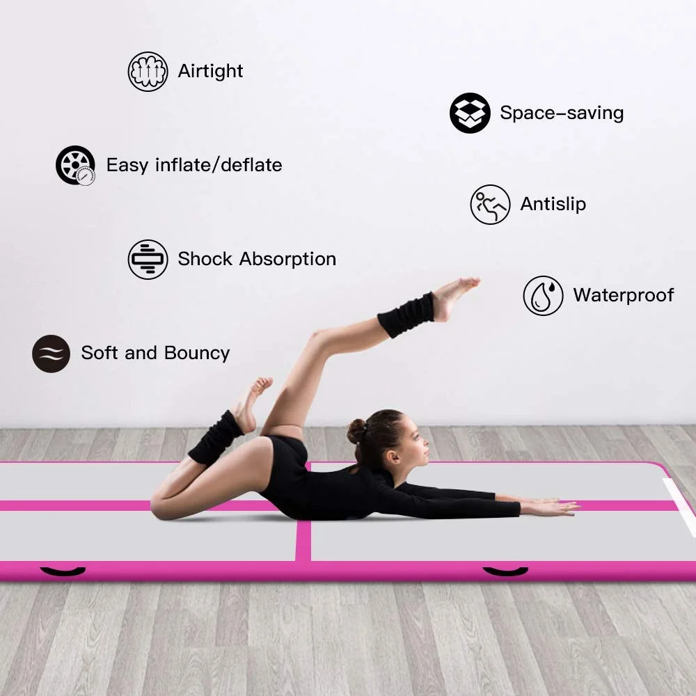 Fbsport 2m Width Pink 8m*2m*0.2m Air Track Floor Home Inflatable Gymnastics Tumbling Mat GYM+Pump
