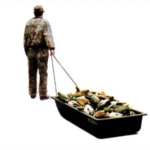 Eagle Claw Shappell Plastic 66 In. Poly Jet Sled, Black, Extra Large, Hunting Game Cart