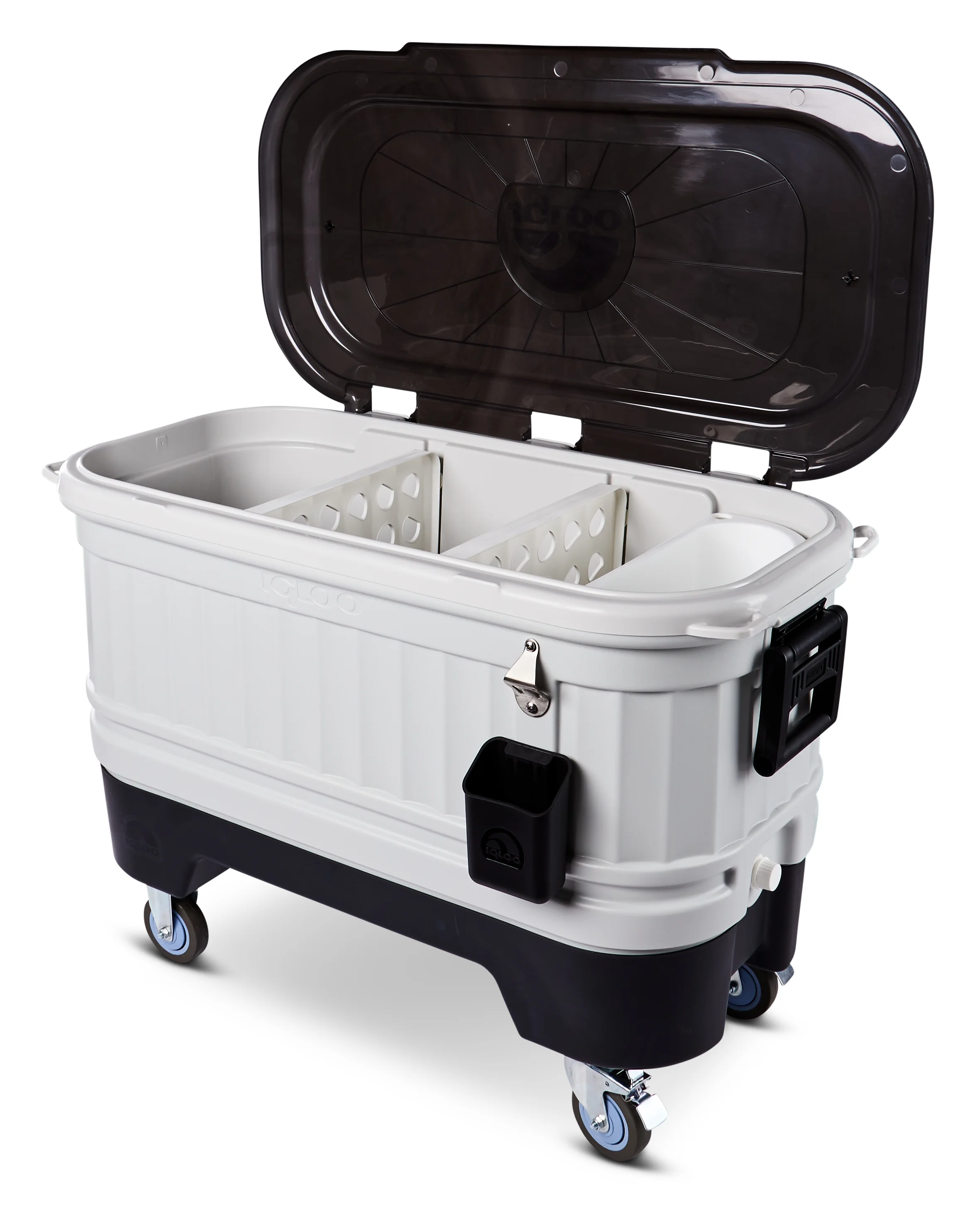 Igloo 125 qt. Party Bar Wheeled Ice Chest, White and Black