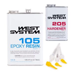 West System 105B Epoxy Resin with 205B Fast Epoxy Hardener & 300 Mini Pumps Set