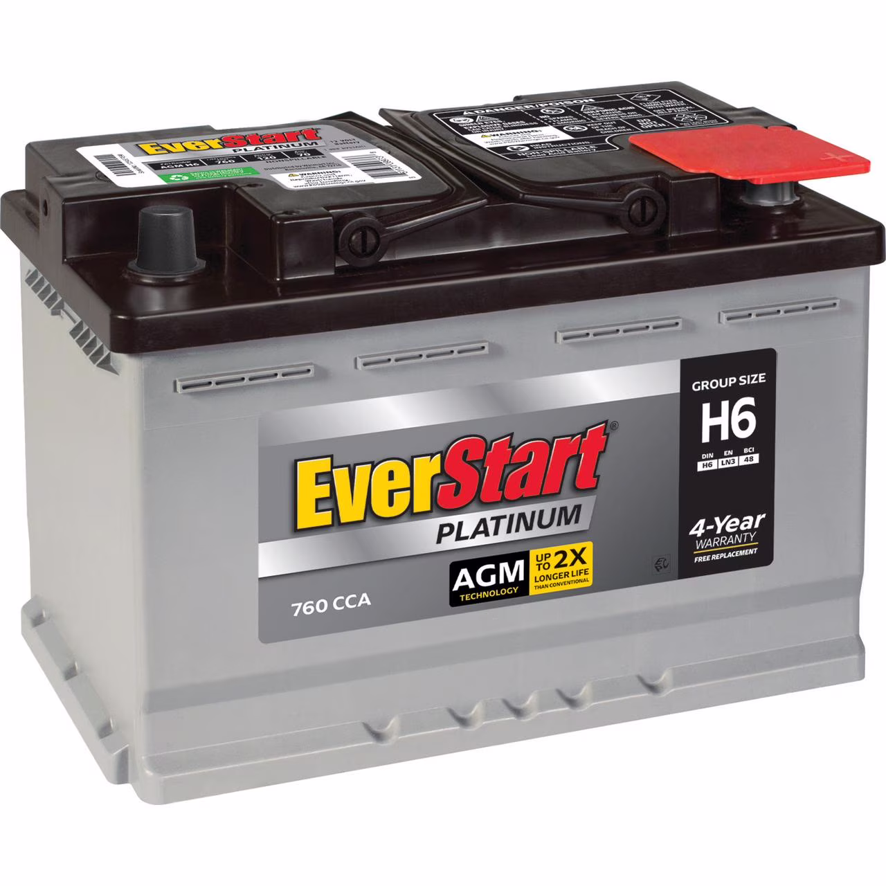 EverStart Platinum BOXED AGM Automotive Battery, Group Size H6 / LN3 / 48 12 Volt, 760 CCA