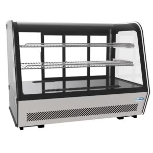 KoolMore - CDC-5C-BK 35" NSF Commercial Countertop Refrigerator Display Case Merchandiser with LED Lighting - 5.6 cu. ft, Black and Stainless Steel (858154008317)