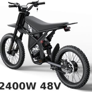 Ridingtimes GT73 Electric Motorbike 2400W 48V 18.2AH*2 Electric BIKE with 25" tires digital screen Carbon Steel,BLACK