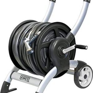 The Ames Company P-Aluminum Hose Reel Cart- Silver 200 Ft