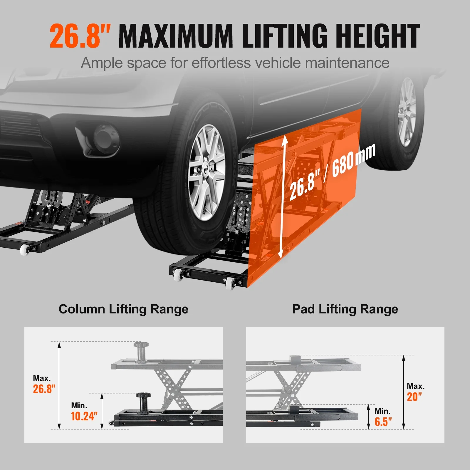 SKYSHALO, Durable Q235B Carbon Steel, Adjustable Height, Mobile Lifting Jack