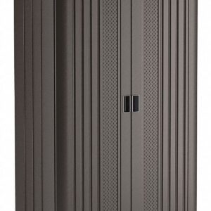 Suncast 80-inch x 40-inch 4-Shelf Storage Cabinet Locker, Black, Resin, Garage Cabinet