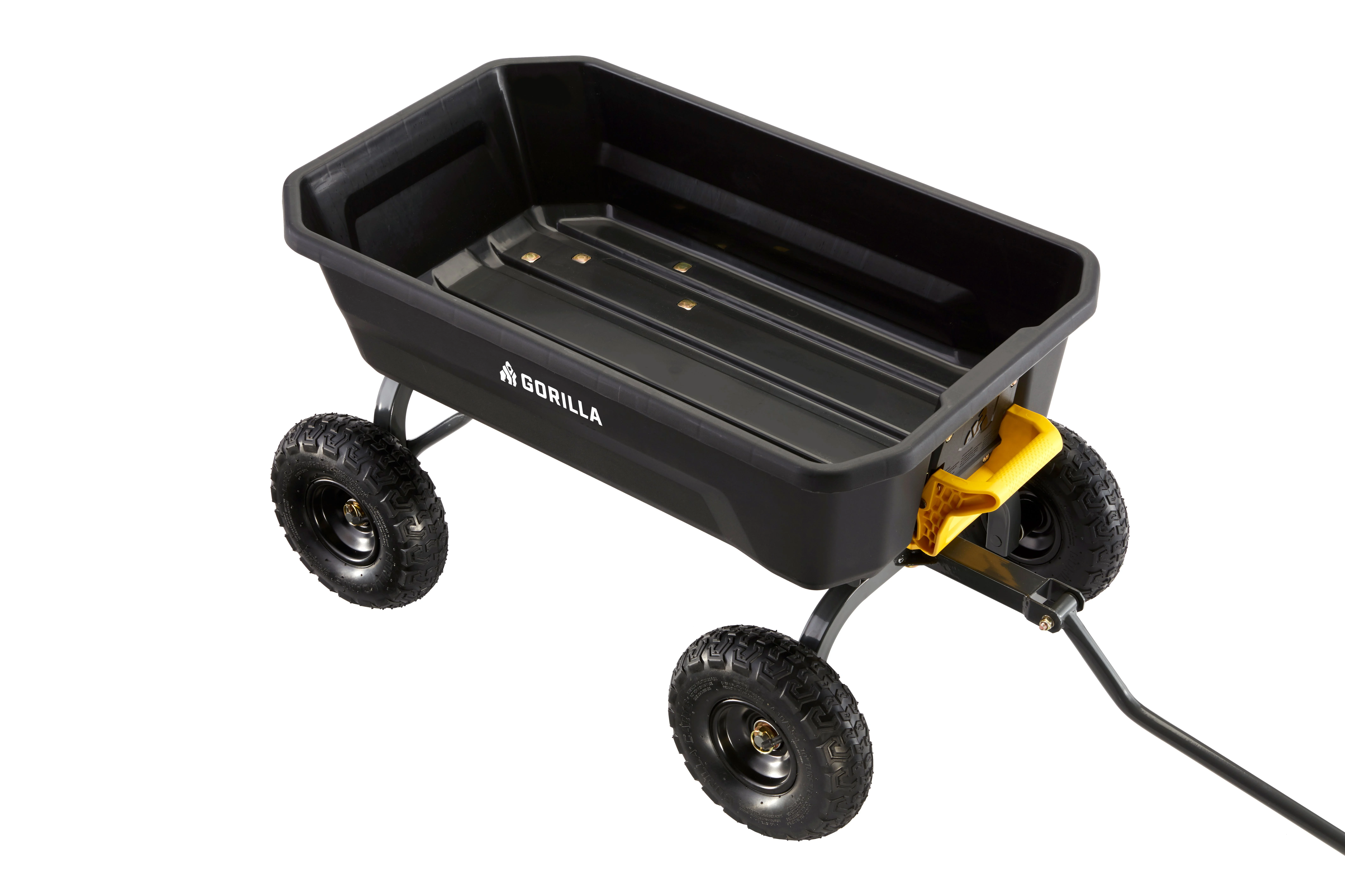Gorilla Carts 4 Cu. ft. Poly Garden Dump Cart, 600 lbs. Capacity, 35 in. x 22 in. Bed, 10 in. Tires