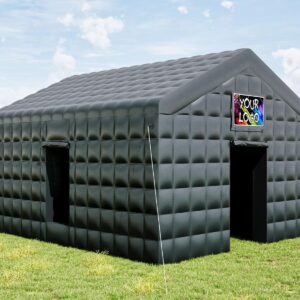 Jocisland 20x16x14 ft Large Black Inflatable Night Club Tent for Adults with 2 Side Doors, Inflatable Nightclub with Logo Area Gazebo Event House