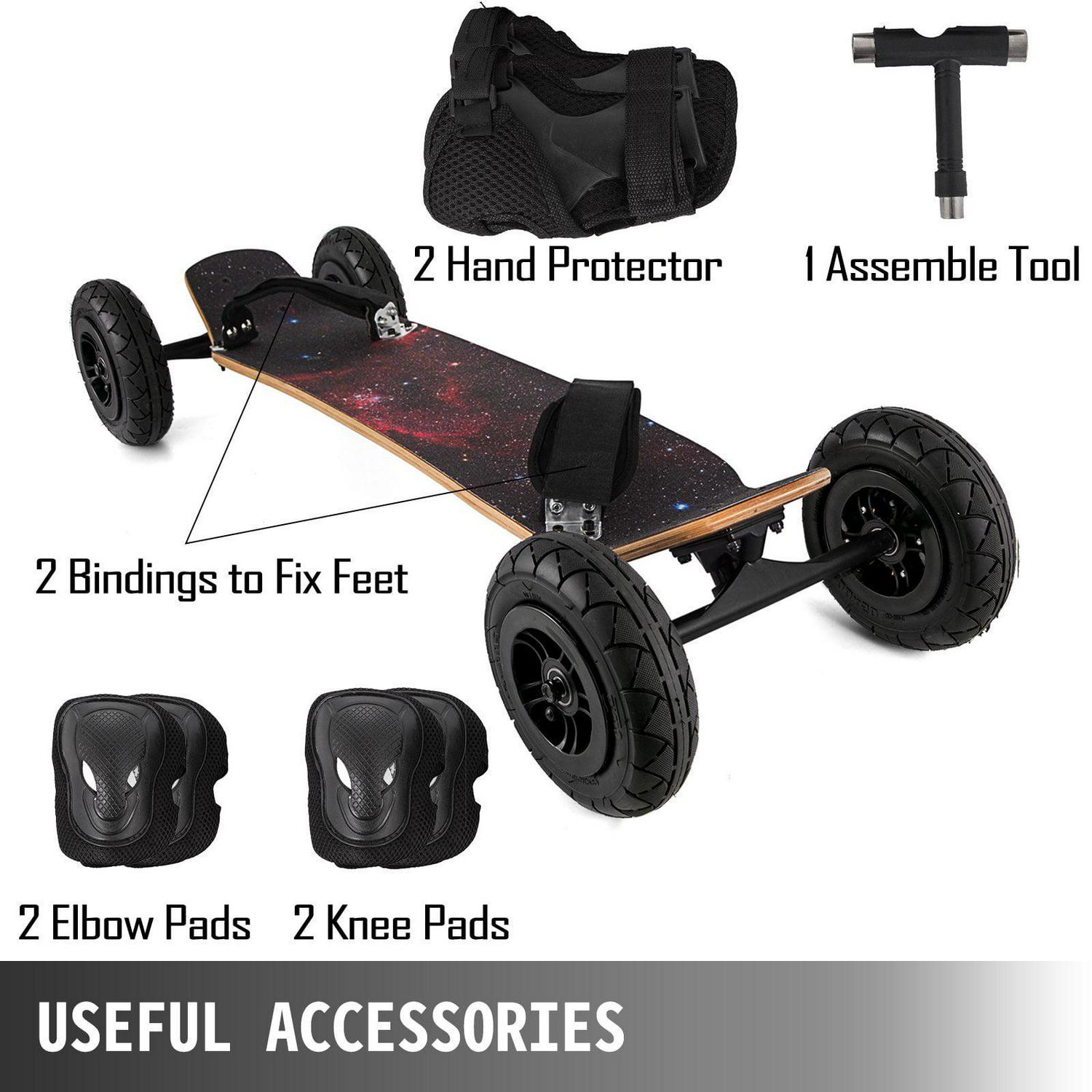 VEVOR Skateboard 37”L. All Terrain Longboard with 95A Shock Absorber. 8 Layer Maple Deck Offroad Skateboard for Kids Teens Beginners Pros