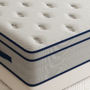 Twin Size Mattresses, 12 Inch Hybrid Memory Foam Individual Pocket Springs Twin Bed Mattress in a Box with Pressure Relief, Motion Isolation, CertiPUR-US, 100 Nights Trial