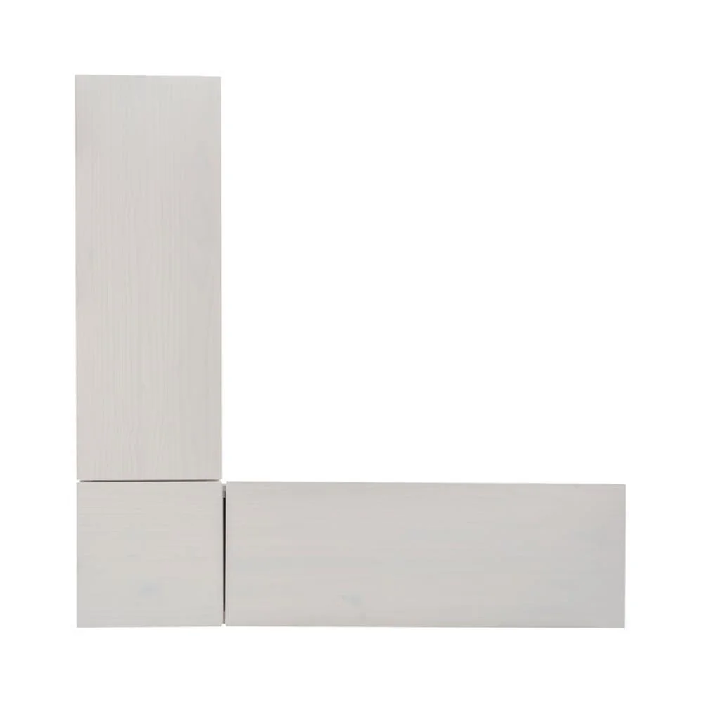 Pemberly Row Natural White Wood Nook With Green Polyester Fabric Cushions