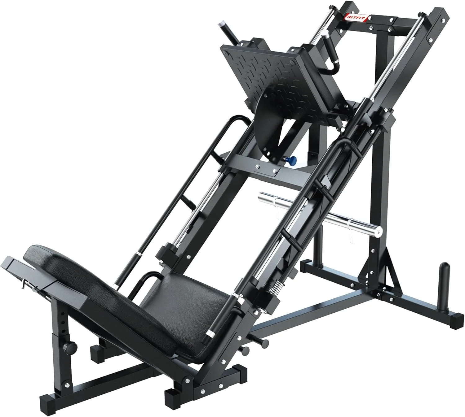 RitFit Leg Press Hack Squat Machine, Professional Adjustable Leg Press Machine for Home Gym with Linear Bearing, Specialty Hack Squat Machine for Full Lower Body Workout with Weight Storage, Pink