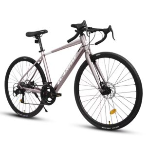700C Road Bike, 16-Speed Outdoor Bike Disc Brakes, Light Weight Aluminum Frame, Racing Bike City Commuting Road Bicycle for Women