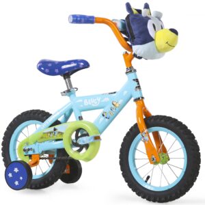 Bluey 12-Inch Kids BMX Bike with Training Wheels, Plush Bag, Steel Frame, Coaster Brake, Ages 3-5