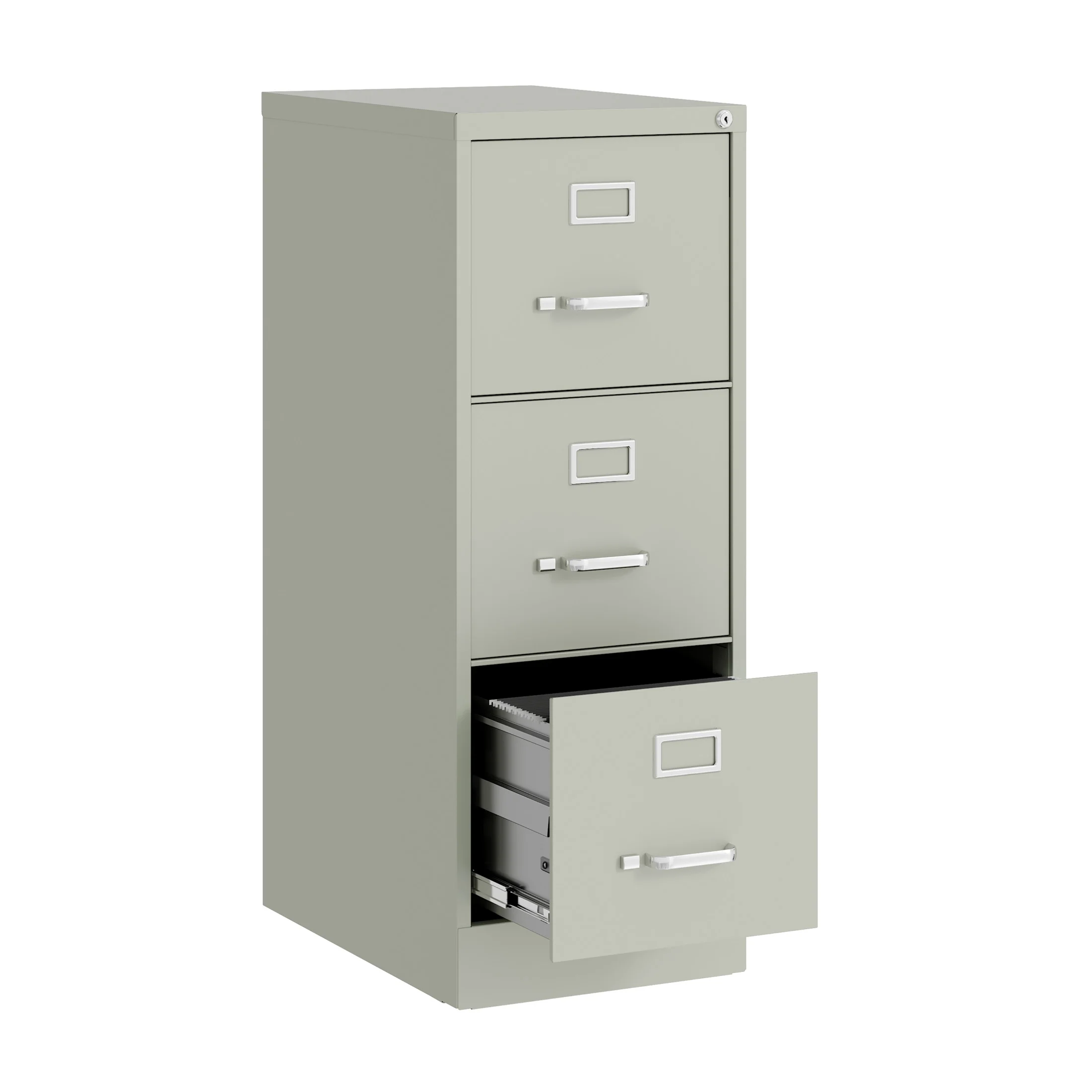 Hirsh 22" Deep 3 Drawer Letter Width Vertical File Cabinet, Commercial Grade, Gray