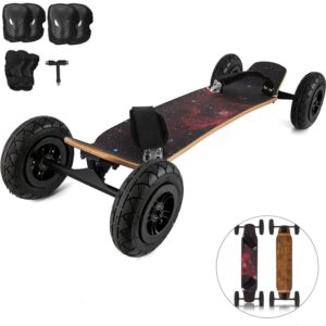 VEVOR Skateboard 37”L. All Terrain Longboard with 95A Shock Absorber. 8 Layer Maple Deck Offroad Skateboard for Kids Teens Beginners Pros