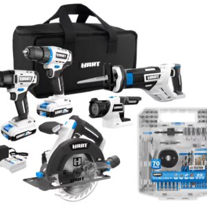 HART 20V 5-Tool Combo Kit with 70PC Drill & Drive Bit Set