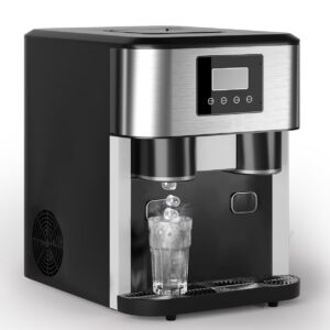 TABU 3 in 1 Ice Maker with Water Dispenser,40 lbs/24H,Ice Machine with Ice Crushing,Self Cleaning,Black