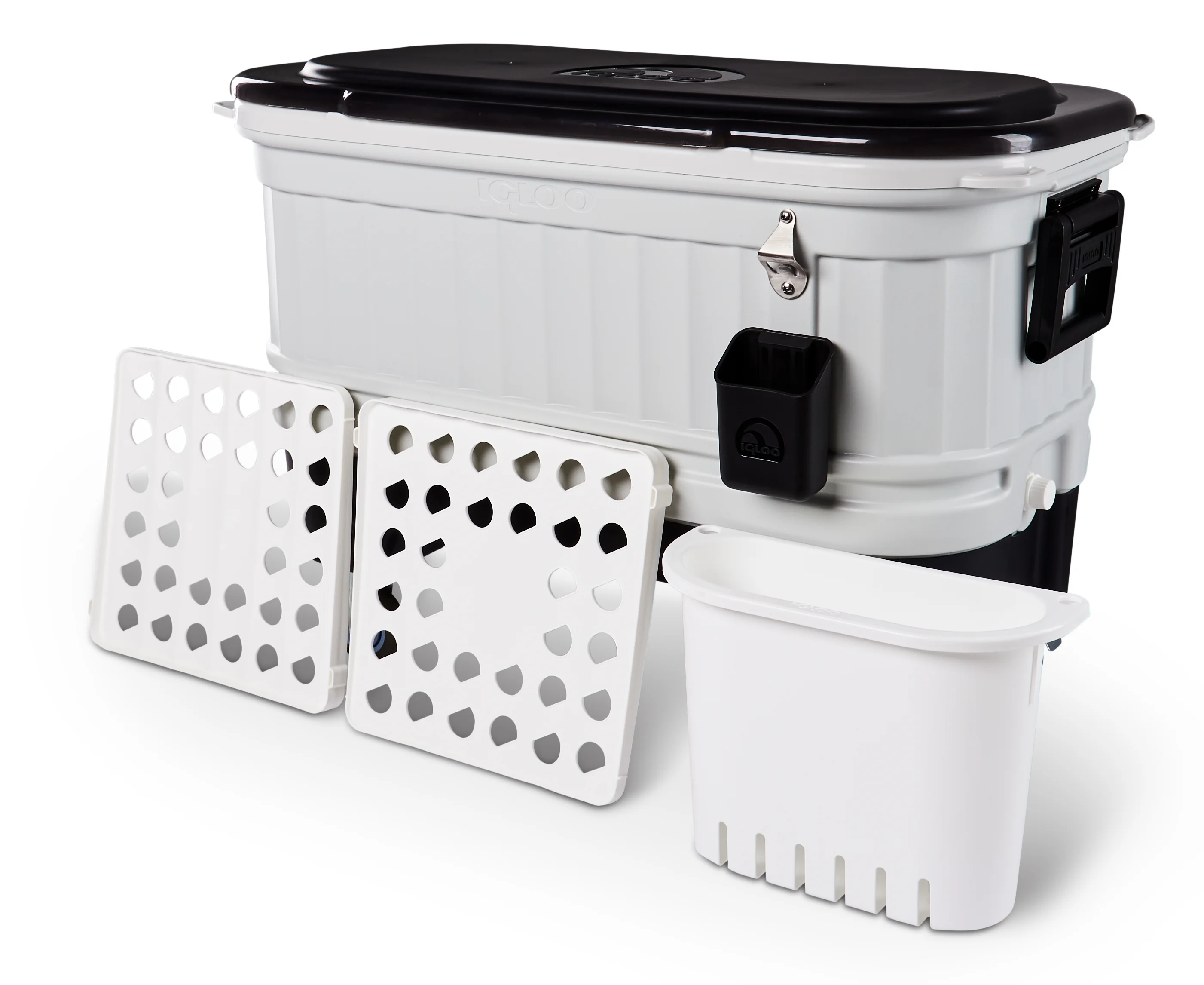 Igloo 125 qt. Party Bar Wheeled Ice Chest, White and Black