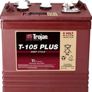 Trojan T-105 Plus 6 Volt (Pack of 4) Deep Cycle Golf Cart Batteries, Rechargeable