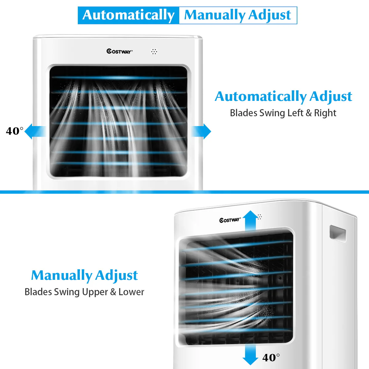 Costway Evaporative Portable Air Cooler Fan & Humidifier w/ Remote Control 7.5 Timer