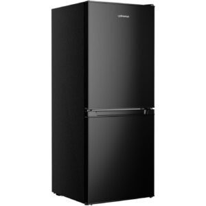 Upstreman 4.0 Cu.Ft Mini Fridge with Bottom Freezer, 2 Door Small Refrigerator with Adjustable Thermostat and Removable Glass Shelves for Bedroom, Dorm, Office, Apartment, Black BM40